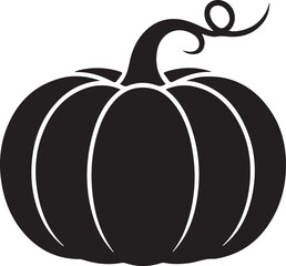 Simple Black Silhouette of a Pumpkin Vegetable