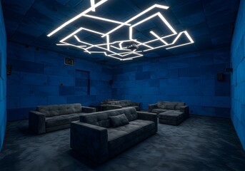 Electric Blue Media Room