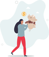 Tighten belt to reduce budget or spending, financial crisis or economic slow down, keep cost and expense low to survive. character life .