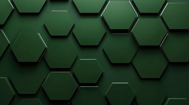 Minimalist emerald background with geometric hexagon pattern overlay