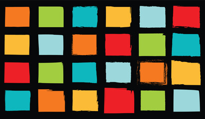Creative artistic square grid set with expressive textures and bright palette, suited for posters, packaging, visual arts, or digital branding.

