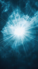 Obraz premium Radiant Sunburst Piercing Through Clouds