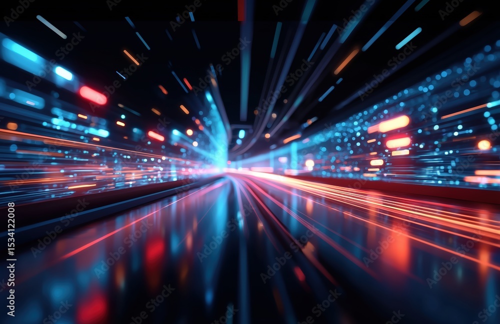Aufkleber abstract digital background with dynamic light trails and glowing data connections symbolizing high-