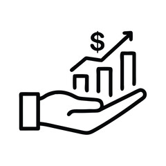 Money income thin line icon set. Containing profit, financial analysis data, finance graph, growth, investment, chart, fund, payment, revenue, statistic, earnings, management. Vector illustration