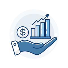 Money income thin line icon set. Containing profit, financial analysis data, finance graph, growth, investment, chart, fund, payment, revenue, statistic, earnings, management. Vector illustration