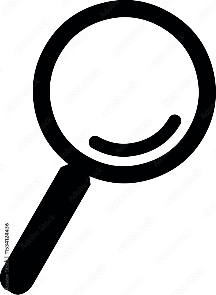 Poster illustration of magnifying glass icon vector search find zoom look explore tool symbol graphic eleme