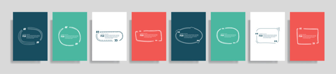 Quote speech bubble blank templates set