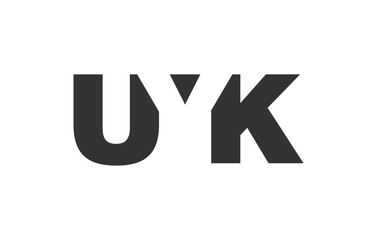UYK logo design. Initial letter U Y K bold font style for tech startups, consulting, corporate branding. Creative company name, headlines typography identity, trendy logotype.
