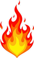 Stylized Gradient Flame Illustration on White Background