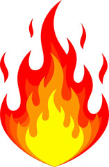 Stylized Gradient Flame Illustration on White Background