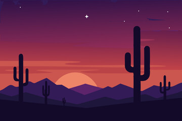cactus at sunset
