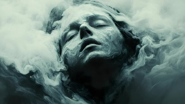 A man with smoke coming out of his face