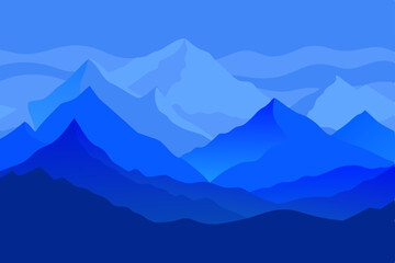 distant blue mountains fading