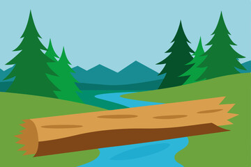 winter landscape with trees and mountains