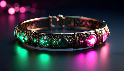 Luminous Gemstone Bracelet: A Fantasy Jewel
