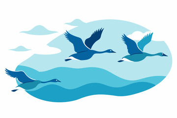 Naklejka premium Whale and dolphin in a seamless blue ocean pattern illustration with marine animals, fish, and sky