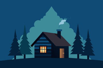 Naklejka premium house in the woods