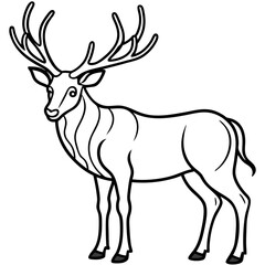 Minimal Elk Outline Vector 