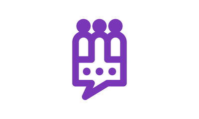 People Team Chat Logo Design – Group Chat Bubble Symbol for Communication, Collaboration, and Community Branding