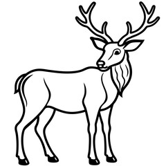 Minimal Elk Outline Vector 
