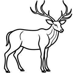Minimal Elk Outline Vector 