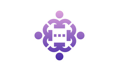 Group Team Communication Logo Design – People Connection Symbol for Collaboration, Networking, and Digital Communication Branding