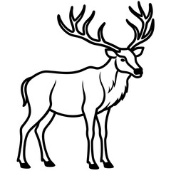 Minimal Elk Outline Vector 