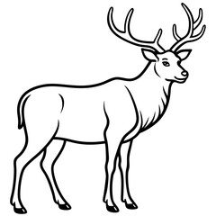 Minimal Elk Outline Vector 