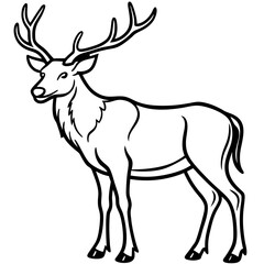 Minimal Elk Outline Vector 