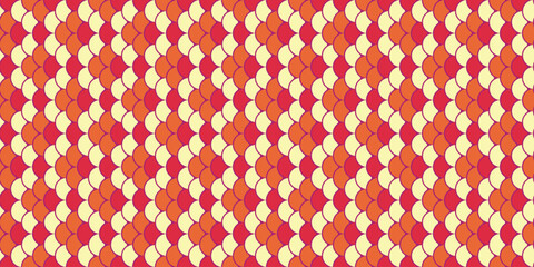 Vibrant geometric pattern featuring interlocking, scalelike shapes in warm orange and cream tones.  Perfect for textile design, website backgrounds, or any project needing a bold, textured aesthetic.