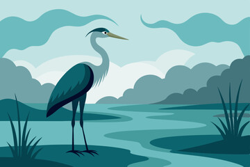 heron on the beach
