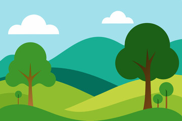 Fototapeta premium summer landscape with trees