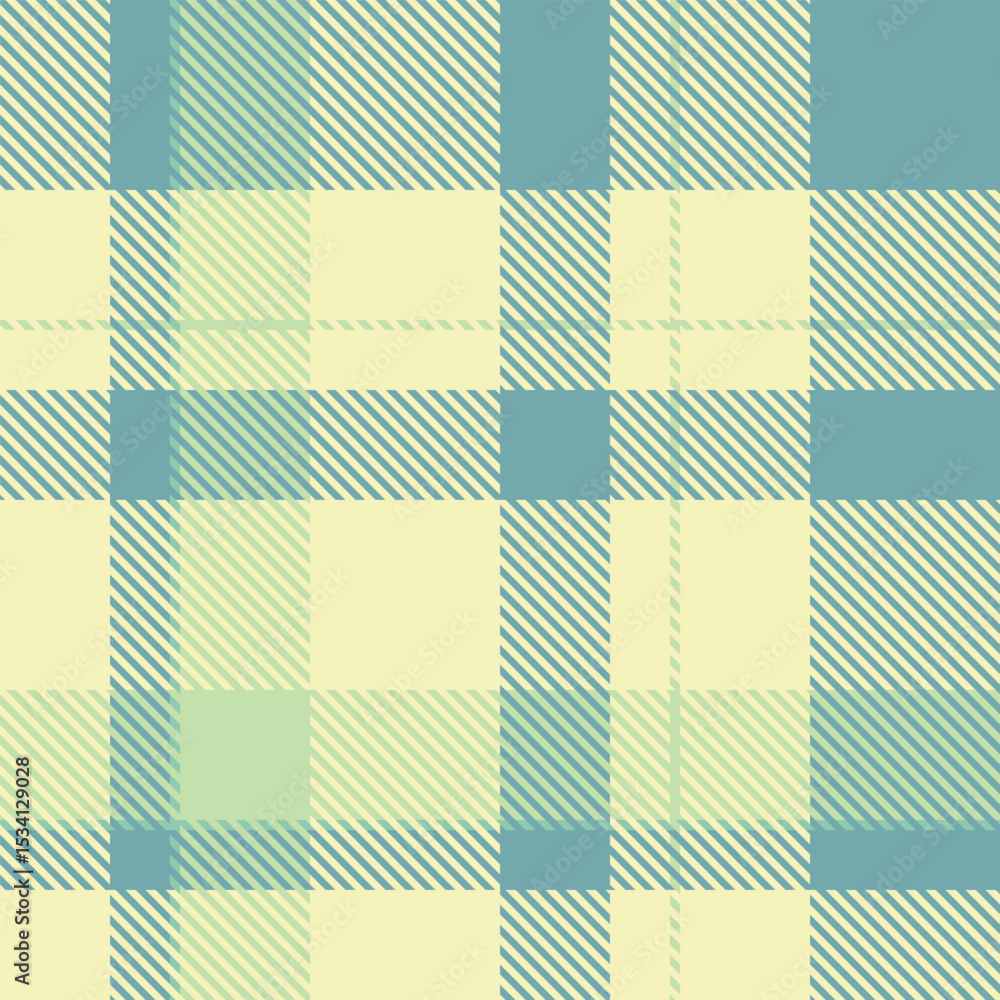 Poster elegant pastel plaid pattern. soft teal and cream hues create a calming, versatile design perfect fo