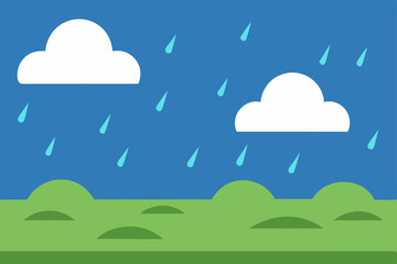 landscape with clouds and sun