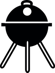 Illustration of black barbecue grill vector image perfect for summer cookouts and outdoor grilling party invitations design vector