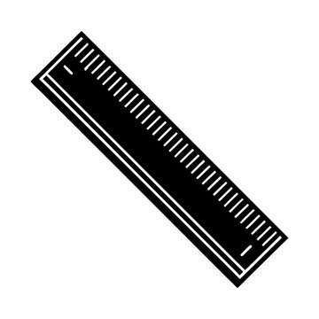 recommend clip art: Find black ruler for measuring distance and length in school office or engineering work tool use