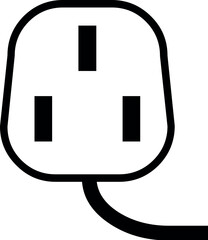 Illustration of uk plug vector illustration for electrical safety and power supply design and engineering diagrams and guides vector