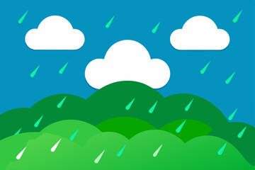 Obraz premium landscape with clouds and sun