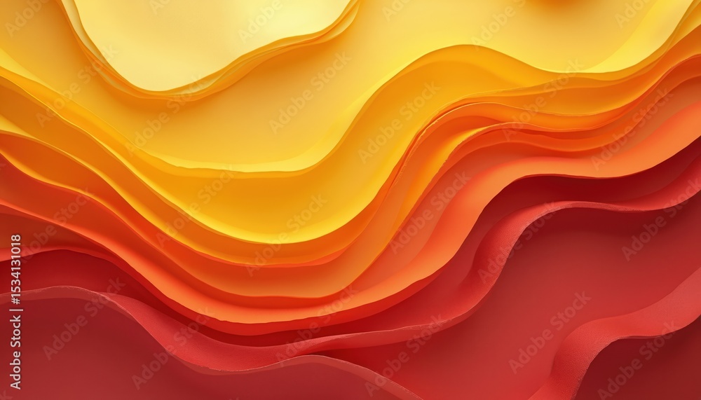 Poster abstract paper cut style wavy background with gradient vibrant colors. wavy lines, bright layered sh