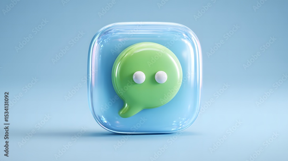 Poster 3d abstract icon of a green mobile phone in a light background with modern design elements and vibra