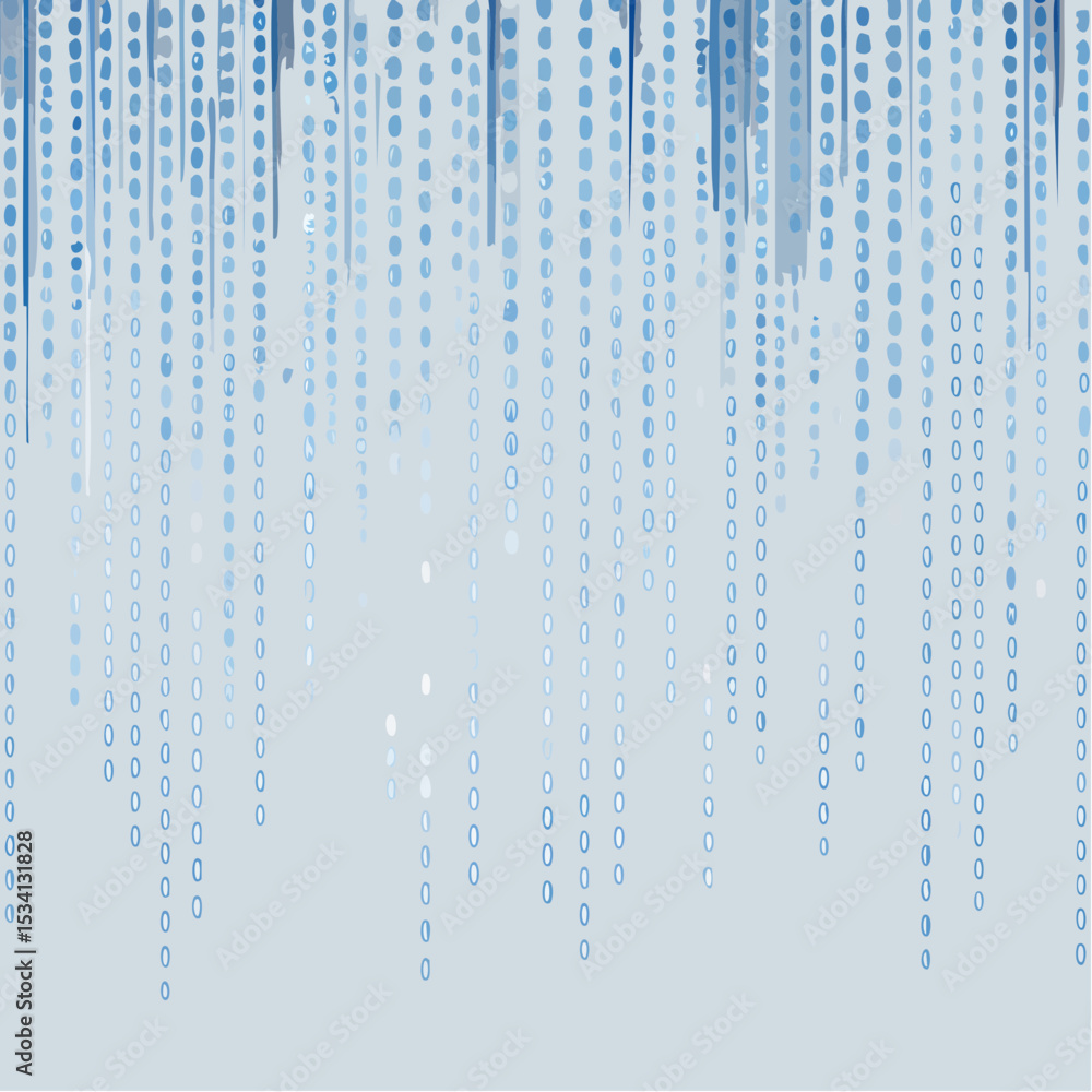 Poster binary code cascading down like digital rain, representing data insights, vibrant hues