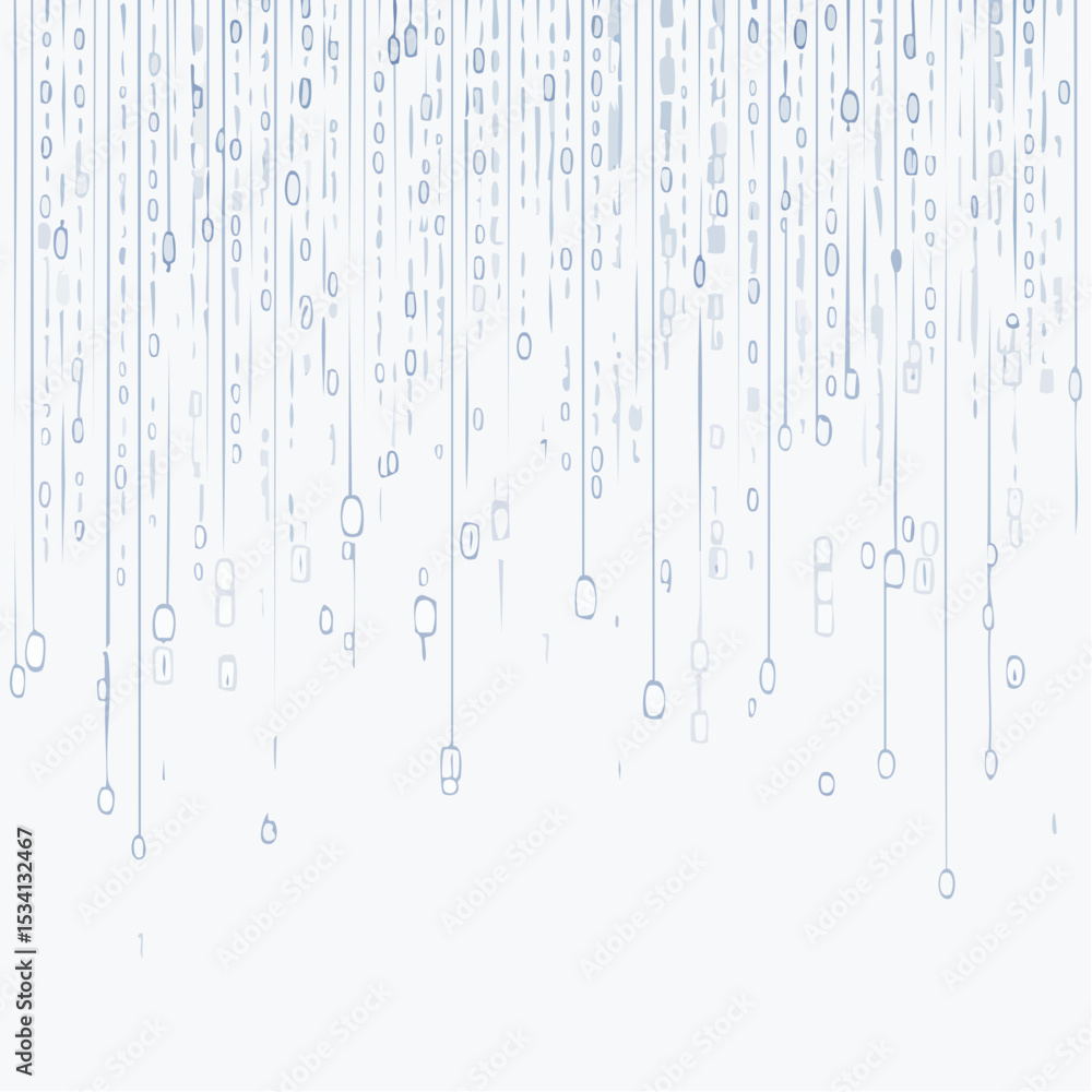 Aufkleber binary code cascading down like digital rain, representing data insights, vibrant hues