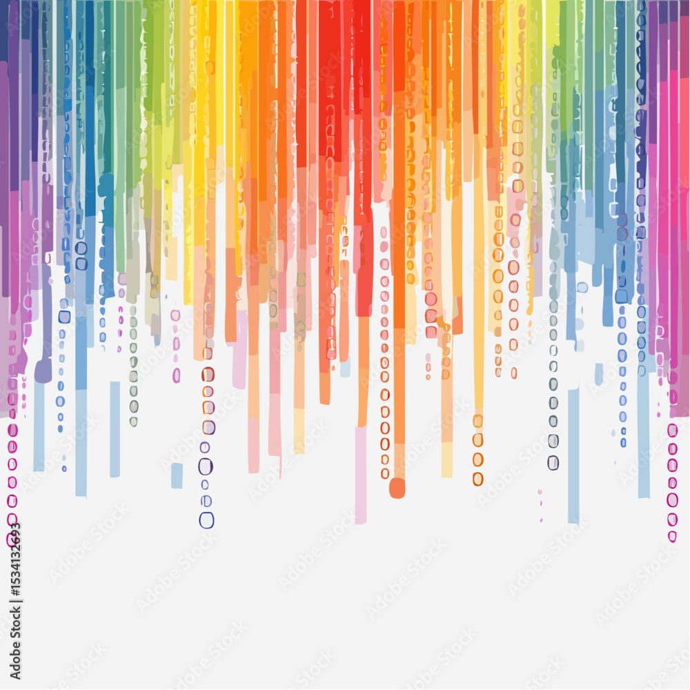 Poster binary code cascading down like digital rain, representing data insights, vibrant hues