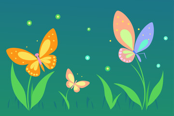 butterflies and flowers