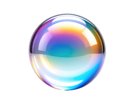 An enchanting translucent sphere reflects all the colors of the rainbow in luminous, ethereal light. Ideal for modern tech, spirituality, wellness and holistic health designs.