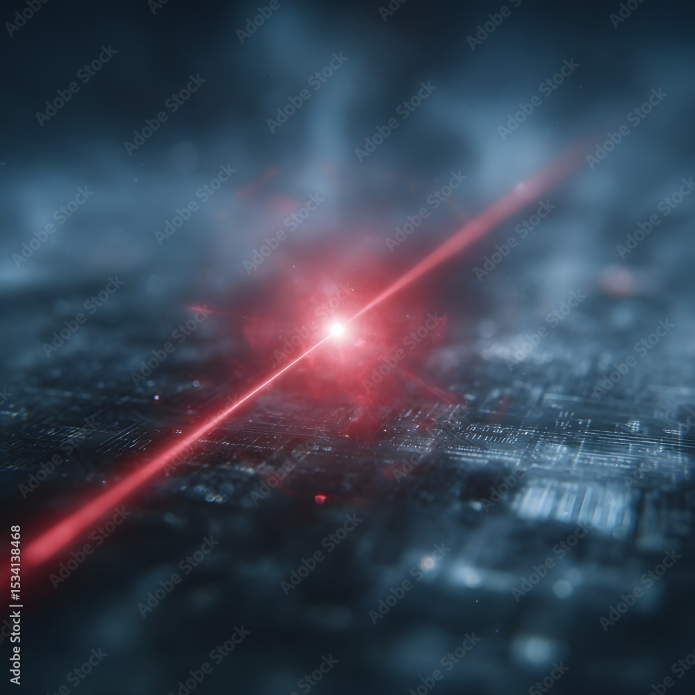 Canvas Prints laser beam illuminating a futuristic digital interface