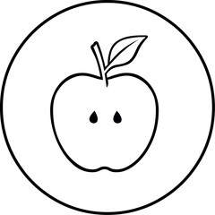 Illustration of apple fruit drawing vector illustration for healthy food logo and icon design template isolated on white background vector