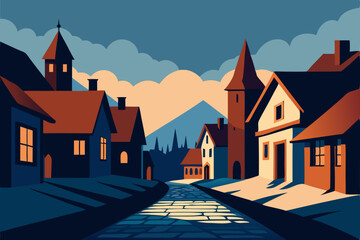 old town in the night