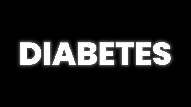 Diabetes warning with flickering lights effect in 4K animation