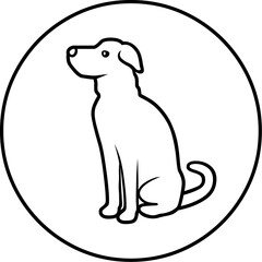 Illustration of dog vector illustration of a sitting dog in a circle outline for pet lovers and graphic designers use. vector